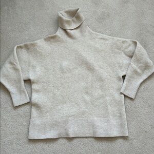 Merino Wool Blend Babaton Cozy Cream Turtleneck Sweater